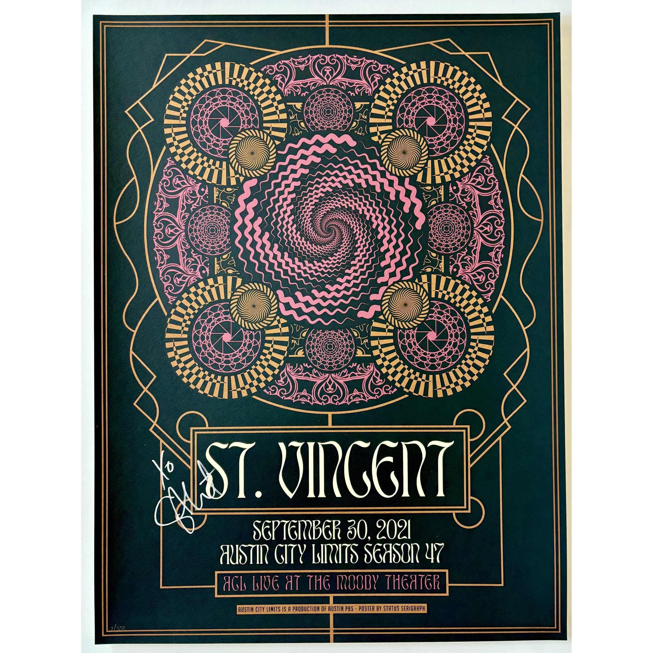 Original signed Coldplay poster from the PBS Austin City Limits